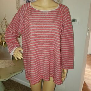 Jones New York Red & Grey Striped Sports Sweatshirt 0019